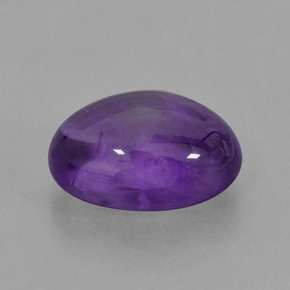 Amatista Violeta medio natural de 6.59 ct, Corte Óvalo, Transparente