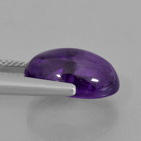 Amatista Violeta medio natural de 6.59 ct, Corte Óvalo, Transparente