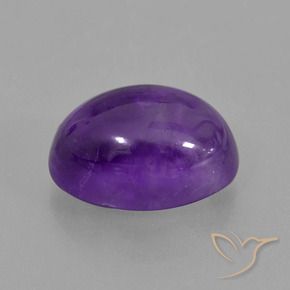 Amatista Violeta medio natural de 7.13 ct, Ovalada, Transparente