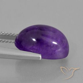 Amatista Violeta medio natural de 7.13 ct, Ovalada, Transparente