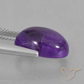 Amatista Violeta medio natural de 6.14 ct, Ovalada, Transparente