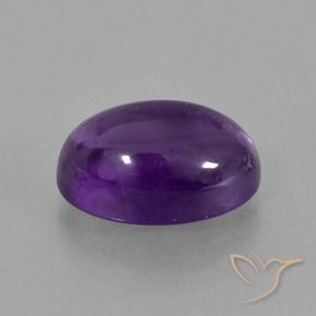 Amatista Violeta claro medio natural de 6.30 ct, Ovalada, Transparente