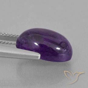 Amatista Violeta claro medio natural de 6.30 ct, Ovalada, Transparente