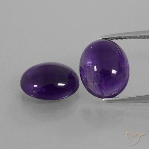 6.01ctw Natural Violeta oscuro Amatista, Ovalada, Transparente