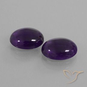 Gemas de Amatista Violeta oscuro natural de 6.01 ct, Ovalada, Transparente