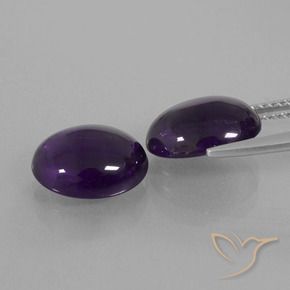 Gemas de Amatista Violeta oscuro natural de 6.01 ct, Ovalada, Transparente