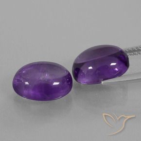 Gemas de Amatista Violeta medio natural de 7.88 ct, Ovalada, Transparente
