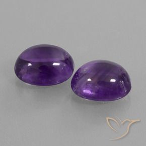 Gemas de Amatista Violeta medio natural de 7.69 ct, Ovalada, Transparente