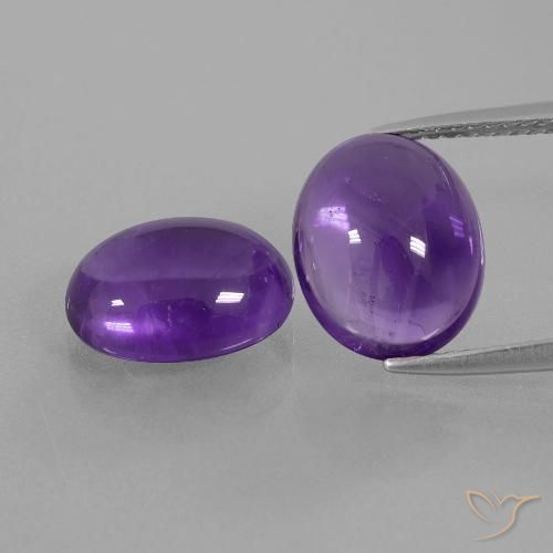 7.01ctw Natural Violeta medio Amatista, Ovalada, Transparente