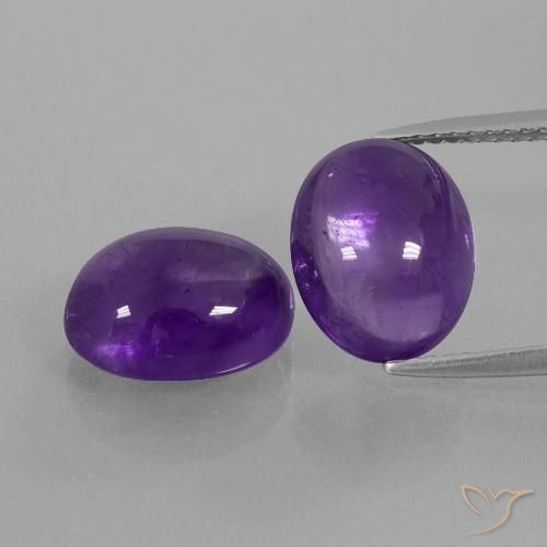 7.69ctw Natural Violeta medio Amatista, Ovalada, Transparente