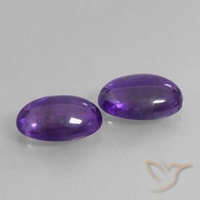 Gemas de Amatista Violeta medio natural de 11.00 ct, Ovalada, Transparente