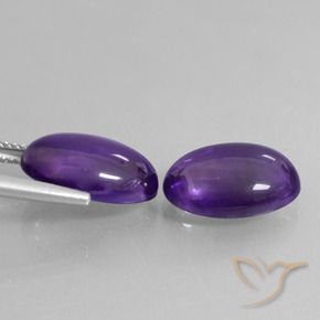 Gemas de Amatista Violeta medio natural de 11.00 ct, Ovalada, Transparente