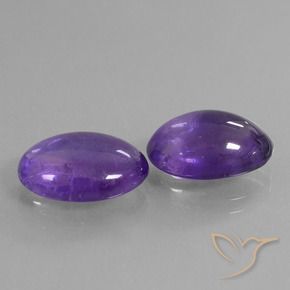 Gemas de Amatista Violeta medio natural de 9.92 ct, Ovalada, Transparente