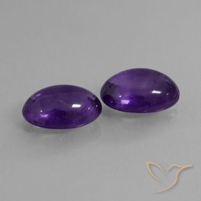 Gemas de Amatista Violeta medio natural de 11.03 ct, Ovalada, Transparente