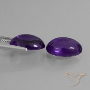 Gemas de Amatista Violeta medio natural de 11.03 ct, Ovalada, Transparente