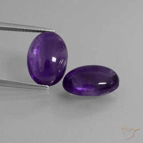 11.20ctw Natural Violeta oscuro Amatista, Ovalada, Transparente