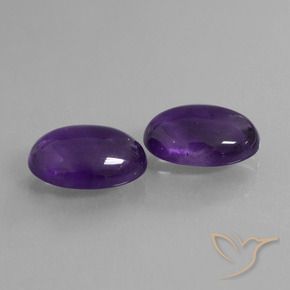 Gemas de Amatista Violeta oscuro natural de 11.20 ct, Ovalada, Transparente