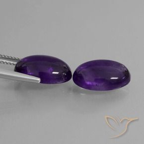 Gemas de Amatista Violeta oscuro natural de 11.20 ct, Ovalada, Transparente