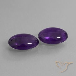 Gemas de Amatista Violeta medio natural de 10.19 ct, Ovalada, Transparente