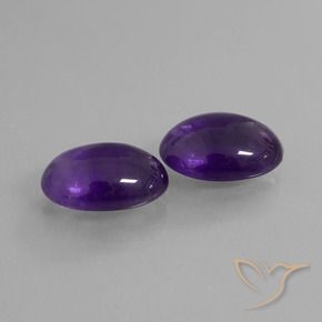 Gemas de Amatista Violeta medio natural de 10.17 ct, Ovalada, Transparente