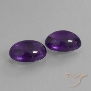 Gemas de Amatista Violeta medio natural de 12.52 ct, Ovalada, Transparente