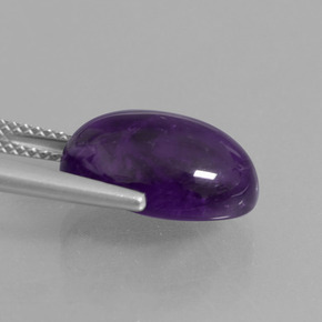Amatista violeta oscuro natural de 7,06 ct, corte óvalo, transparente