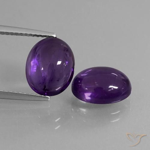 6.73ctw Natural Violeta oscuro Amatista, Ovalada, Transparente