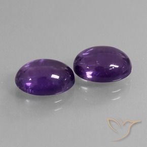 Gemas de Amatista Violeta oscuro natural de 6.73 ct, Ovalada, Transparente