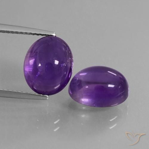 8.76ctw Natural Violeta medio Amatista, Ovalada, Transparente