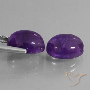 Gemas de Amatista Violeta oscuro natural de 8.83 ct, Ovalada, Transparente