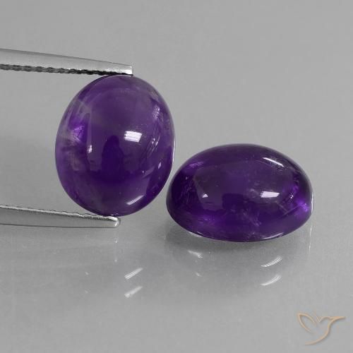 8.01ctw Natural Violeta medio Amatista, Ovalada, Transparente