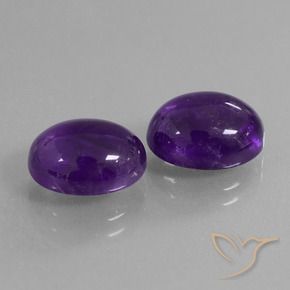 Gemas de Amatista Violeta medio natural de 8.01 ct, Ovalada, Transparente