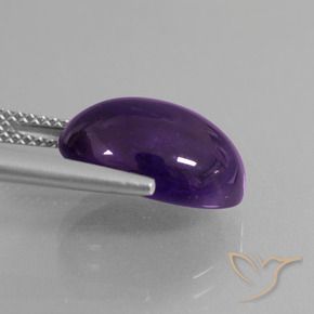 Amatista Violeta oscuro natural de 6.32 ct, Ovalada, Transparente