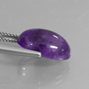 Amatista violeta claro medio natural de 6,34 ct, corte óvalo, transparente