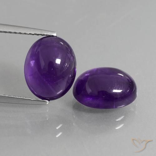 7.63ctw Natural Violeta oscuro Amatista, Ovalada, Transparente