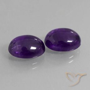 Gemas de Amatista Violeta oscuro natural de 7.63 ct, Ovalada, Transparente