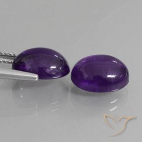 Gemas de Amatista Violeta oscuro natural de 7.63 ct, Ovalada, Transparente