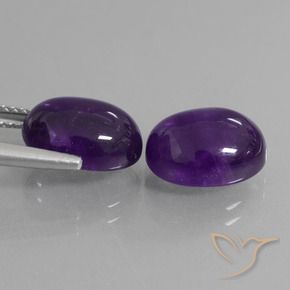 Gemas de Amatista Violeta medio natural de 8.08 ct, Ovalada, Transparente