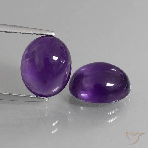 7.99ctw Natural Violeta oscuro Amatista, Ovalada, Transparente