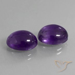 Gemas de Amatista Violeta oscuro natural de 7.99 ct, Ovalada, Transparente