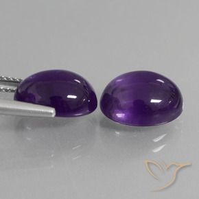 Gemas de Amatista Violeta oscuro natural de 7.99 ct, Ovalada, Transparente