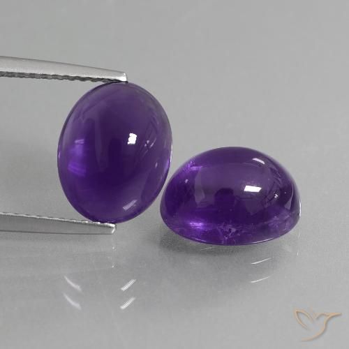 7.33ctw Natural Violeta oscuro Amatista, Ovalada, Transparente