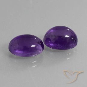 Gemas de Amatista Violeta oscuro natural de 7.33 ct, Ovalada, Transparente