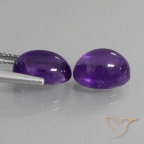 Gemas de Amatista Violeta oscuro natural de 7.33 ct, Ovalada, Transparente