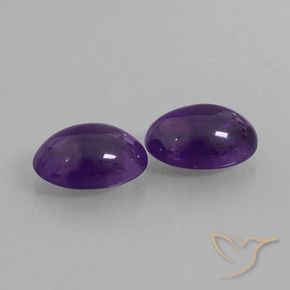 Gemas de Amatista Violeta oscuro natural de 12.30 ct, Ovalada, Transparente