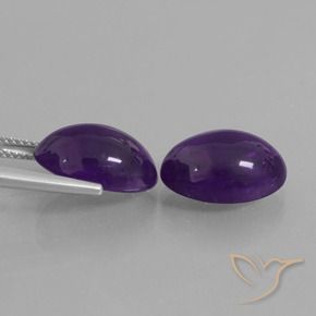 Gemas de Amatista Violeta oscuro natural de 12.30 ct, Ovalada, Transparente