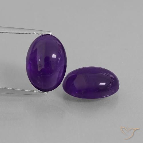 12.02ctw Natural Violeta oscuro Amatista, Ovalada, Transparente
