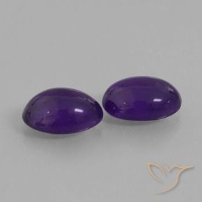 Gemas de Amatista Violeta oscuro natural de 12.02 ct, Ovalada, Transparente