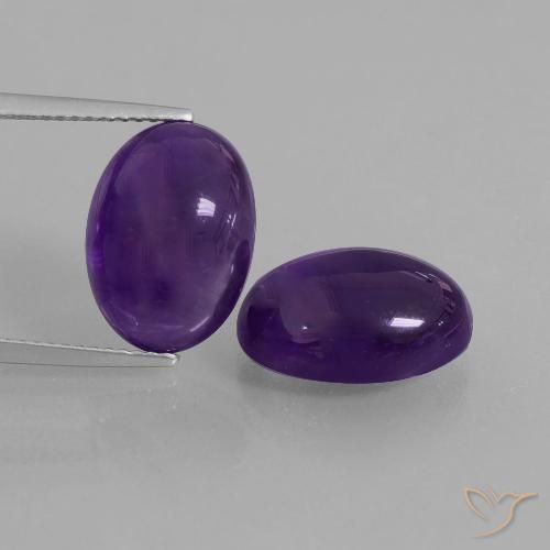 12.68ctw Natural Violeta oscuro Amatista, Ovalada, Transparente
