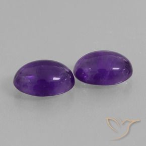 Gemas de Amatista Violeta medio natural de 12.70 ct, Ovalada, Transparente